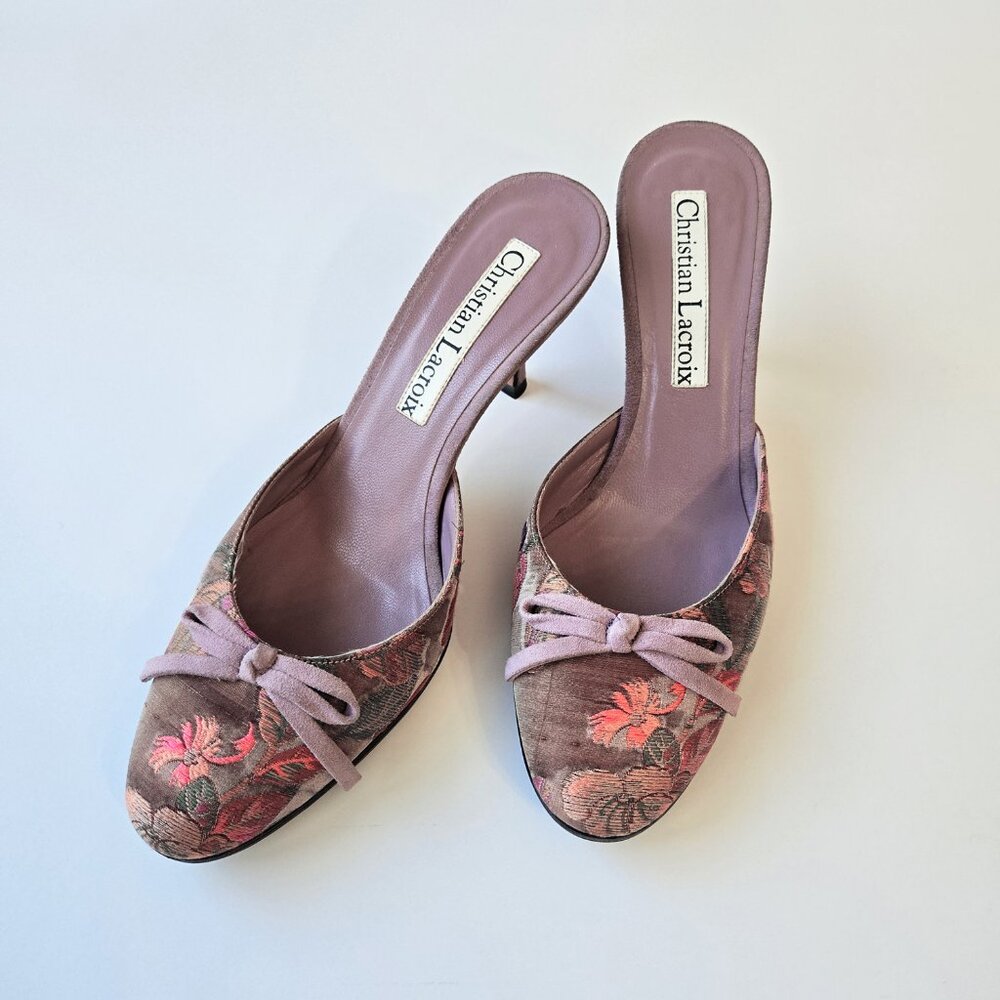 CHRISTIAN LACROIX Silk Brocade Mules